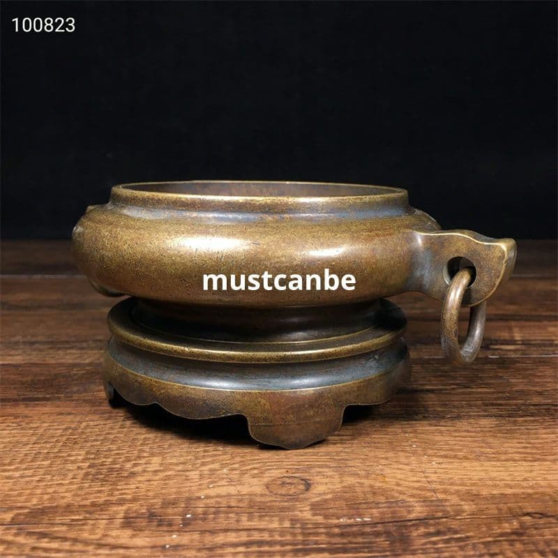 銅器 鬲(れきれき)式套炉 宣徳炉 茶道焚香炉 香道具 装飾品 工芸品 置物