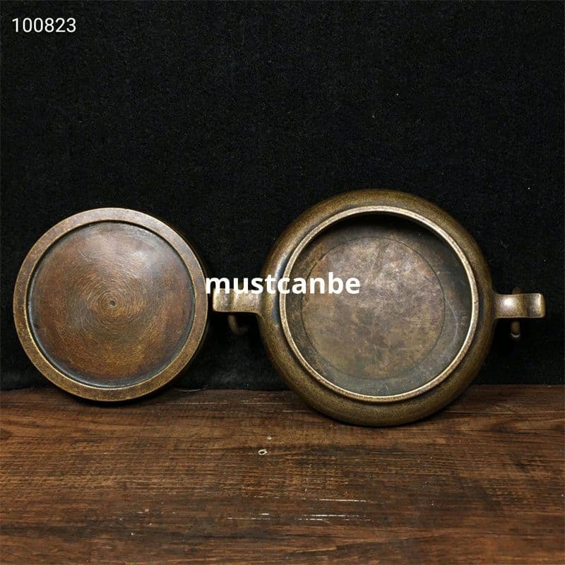 銅器 鬲(れきれき)式套炉 宣徳炉 茶道焚香炉 香道具 装飾品 工芸品 置物