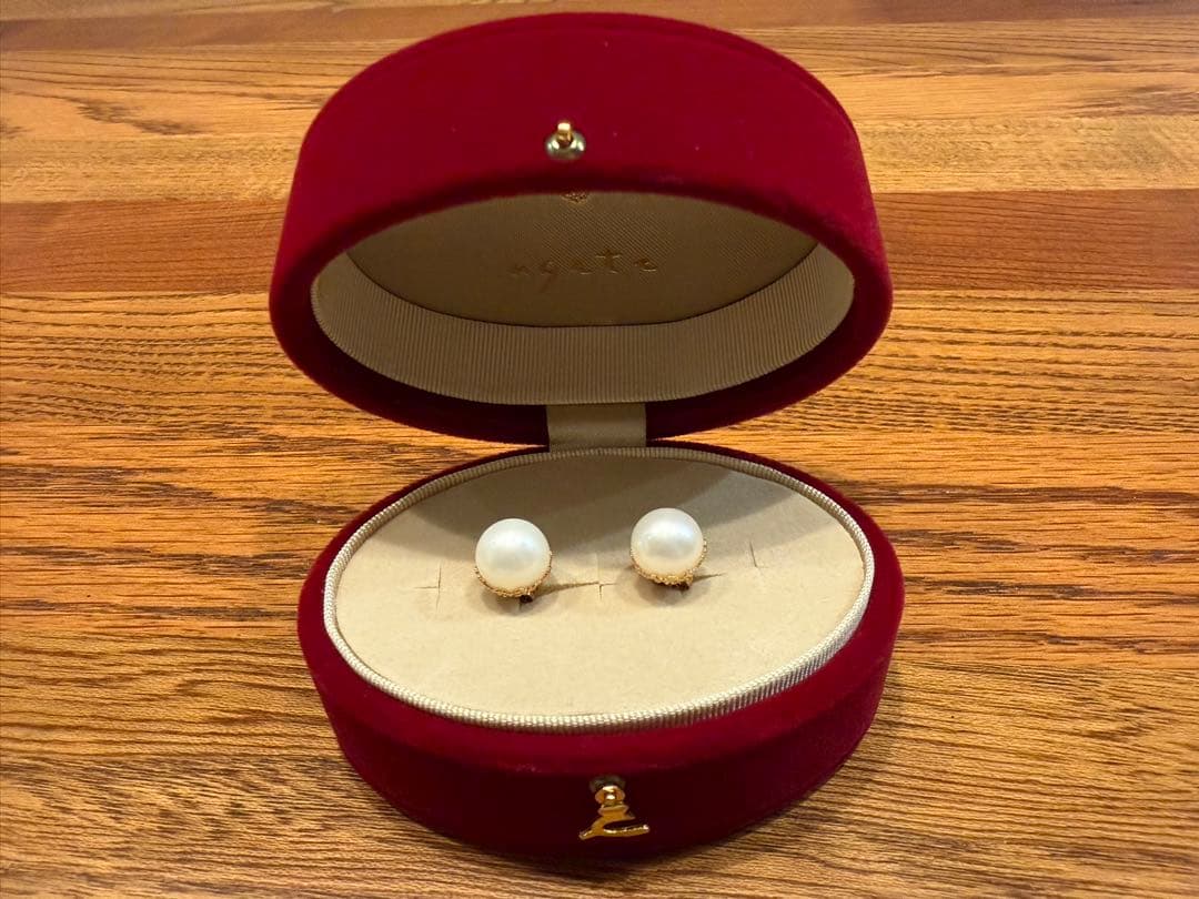 agete パール スタッドピアス