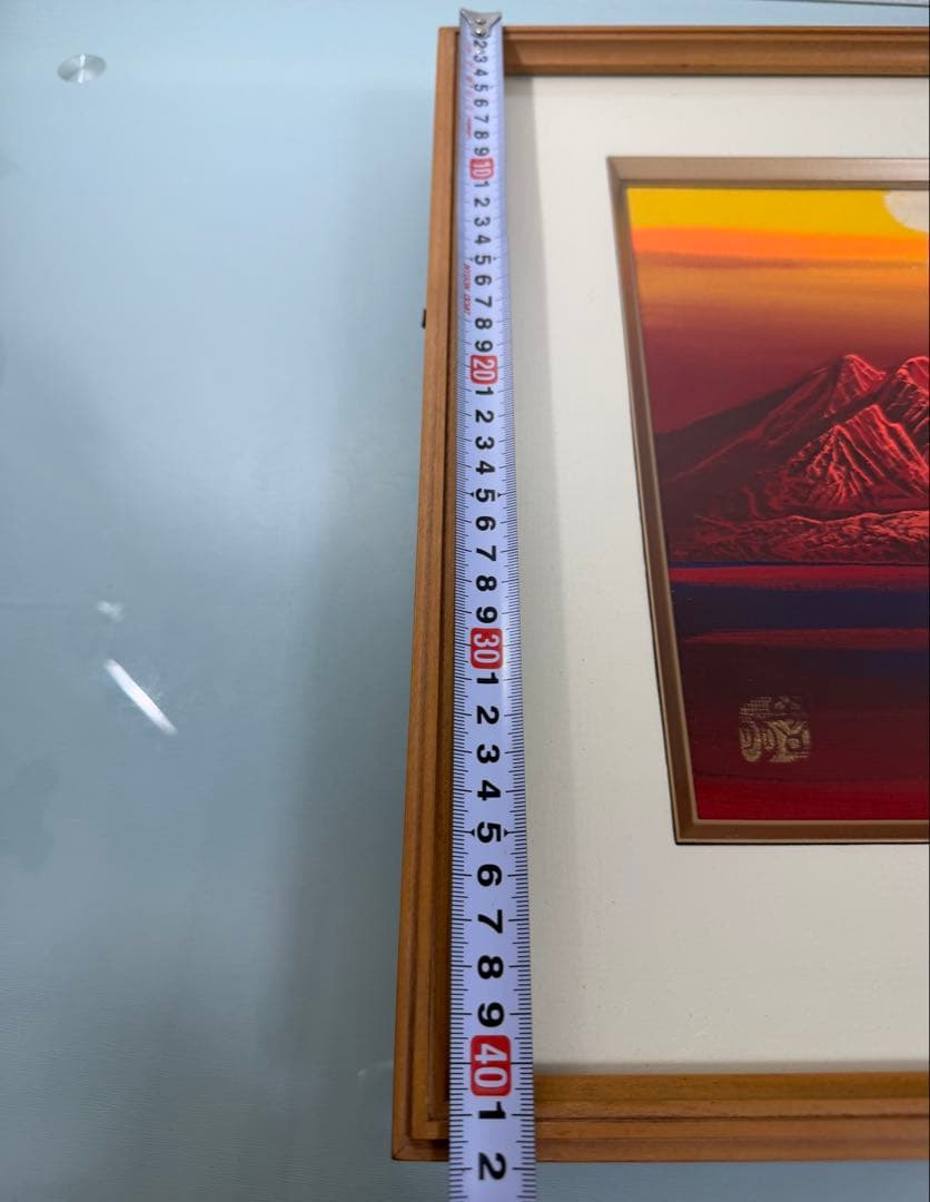 【レア】立体画 赤富士 立体絵画「赤富士」噴火　昭和　レトロ