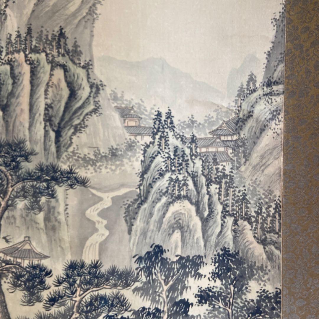 古い中国山水画掛軸