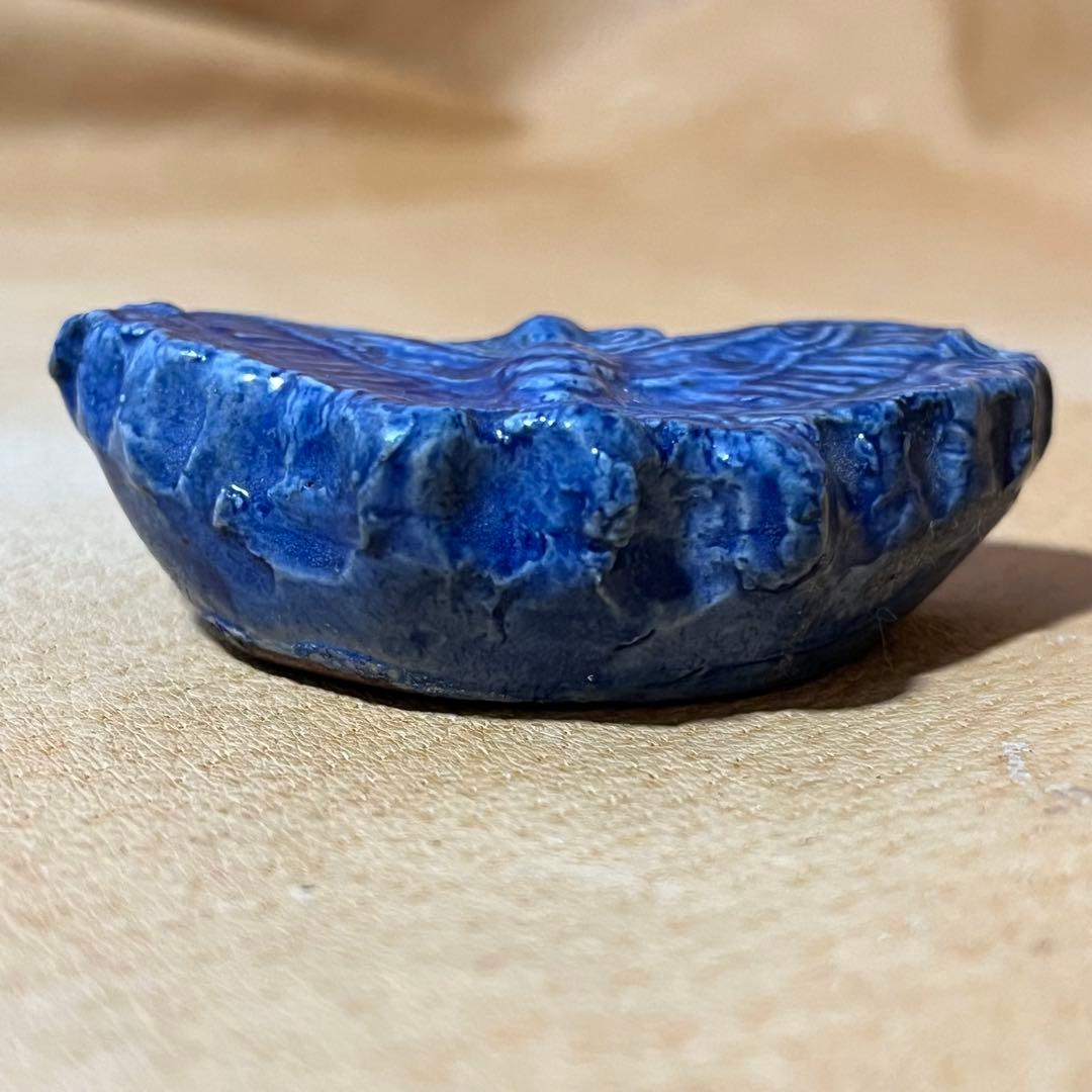 古美術 李朝　瑠璃釉　水滴　蝶