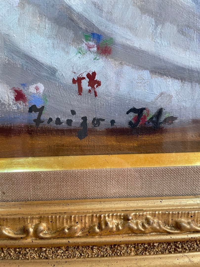 伊藤悌三　『黒いショールと裸婦』　油彩画F6号