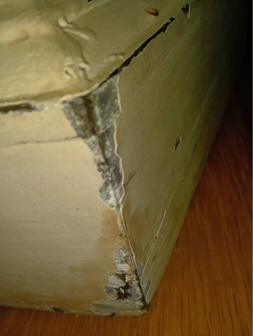 アンティーク ホワイト木製 キャビネット 大型 食器棚 ショーケース