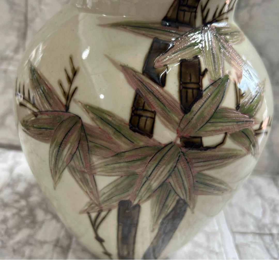 【取引所様限定】有田焼　琥山窯　竹柄　花入　花瓶　骨董品　年代物