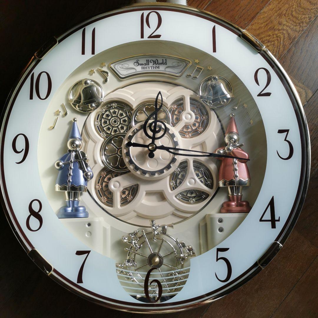 からくり電波時計 スモールワールド 4MN490RH リズム時計