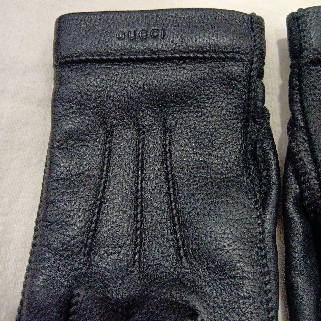 GUCCI ブラック 手袋（鹿革/カシミア）