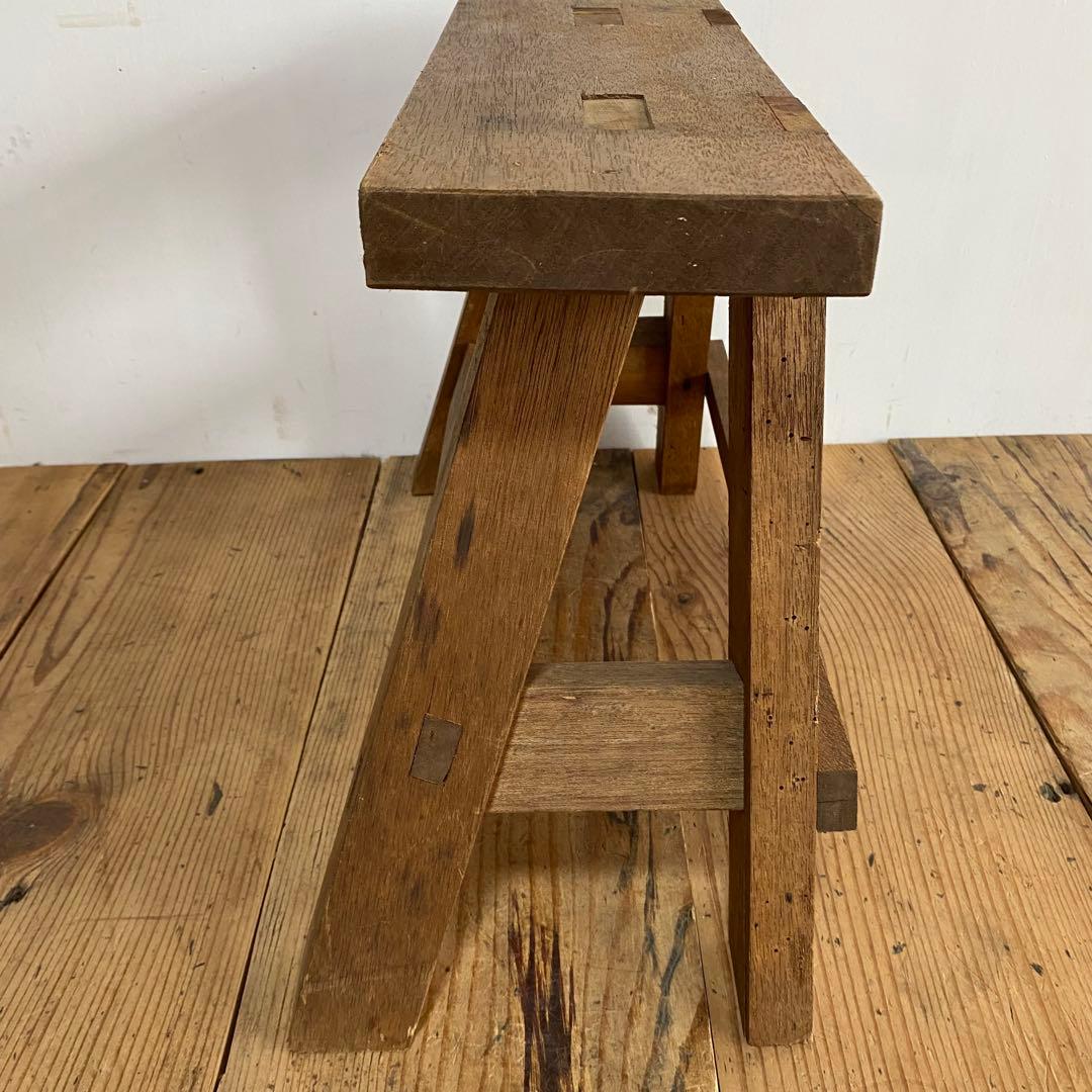 アンティーク スツール 踏み台 無垢材 y30
