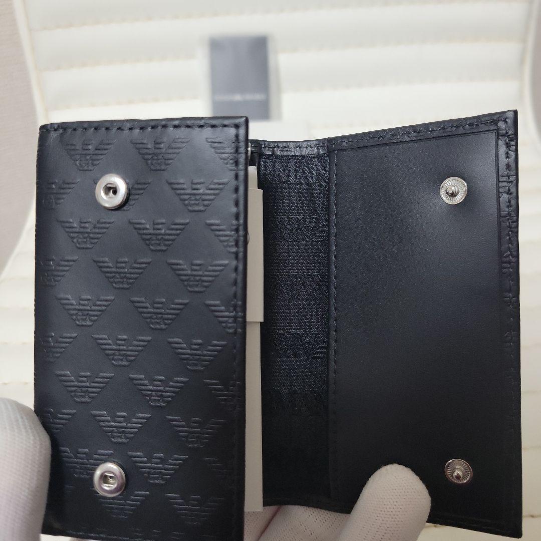 EMPORIO ARMANI ブラック レザー キーケース6連