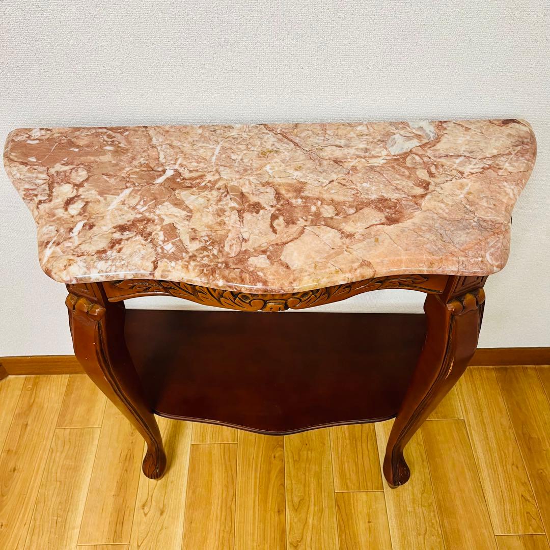 希少品　大理石 ロココ調 クラシック 猫脚 コンソールテーブル 電話台 家具