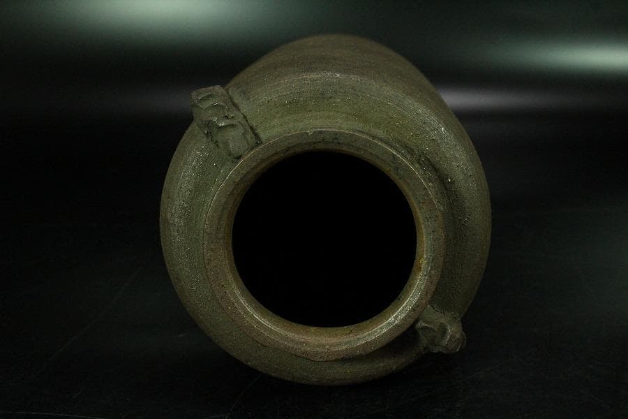 古美術 茶道具 南蛮写 花生 九郎 刻銘 高30.5cm(XA783)