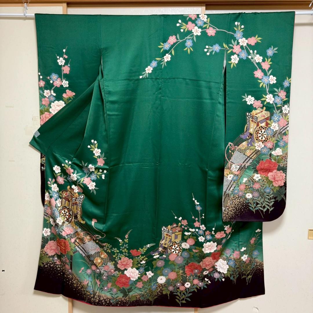 KN3885 振袖 身丈154.5cm 正絹 着物 成人式