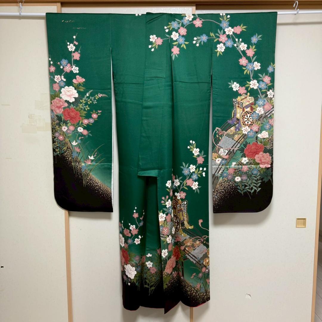 KN3885 振袖 身丈154.5cm 正絹 着物 成人式