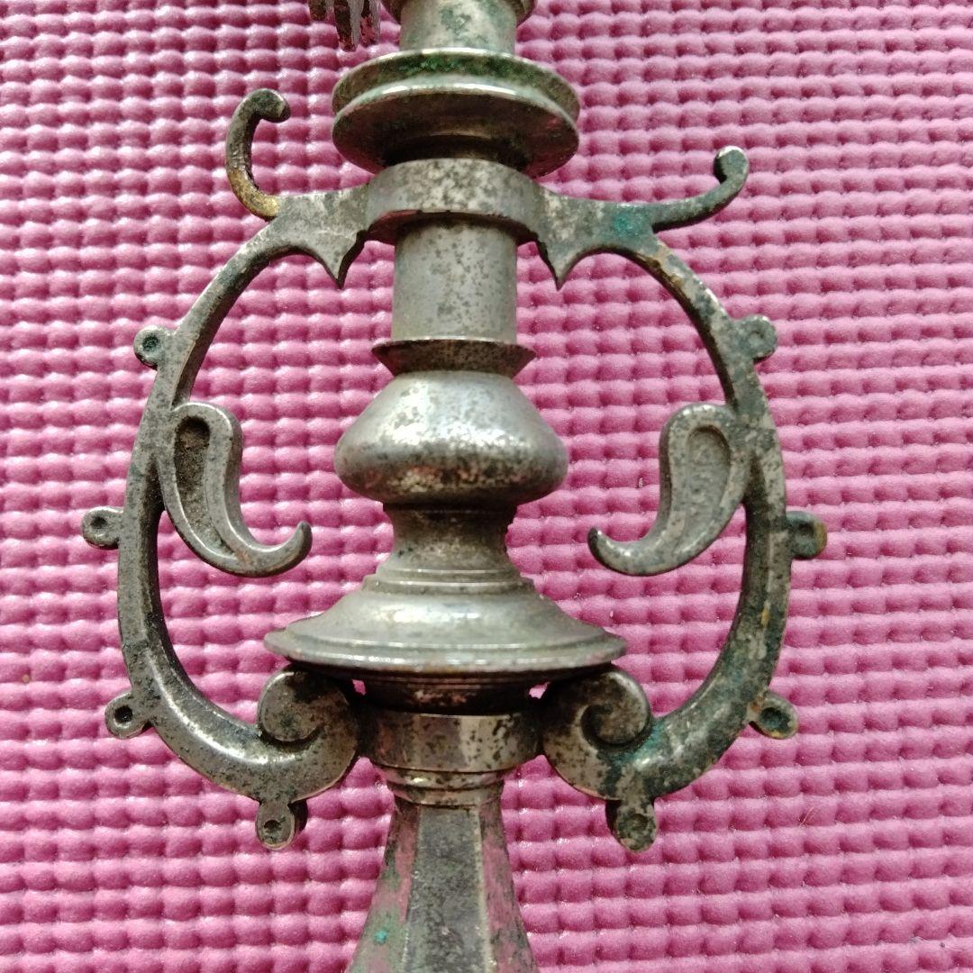 アンティーク金属製キャンドルホルダー2個セット