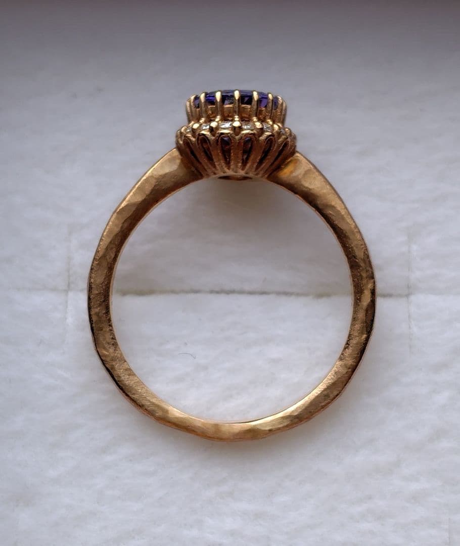 期間限定値下げ　パーセルジュエリー　タンザナイト＆ダイヤ　ポンポネリング