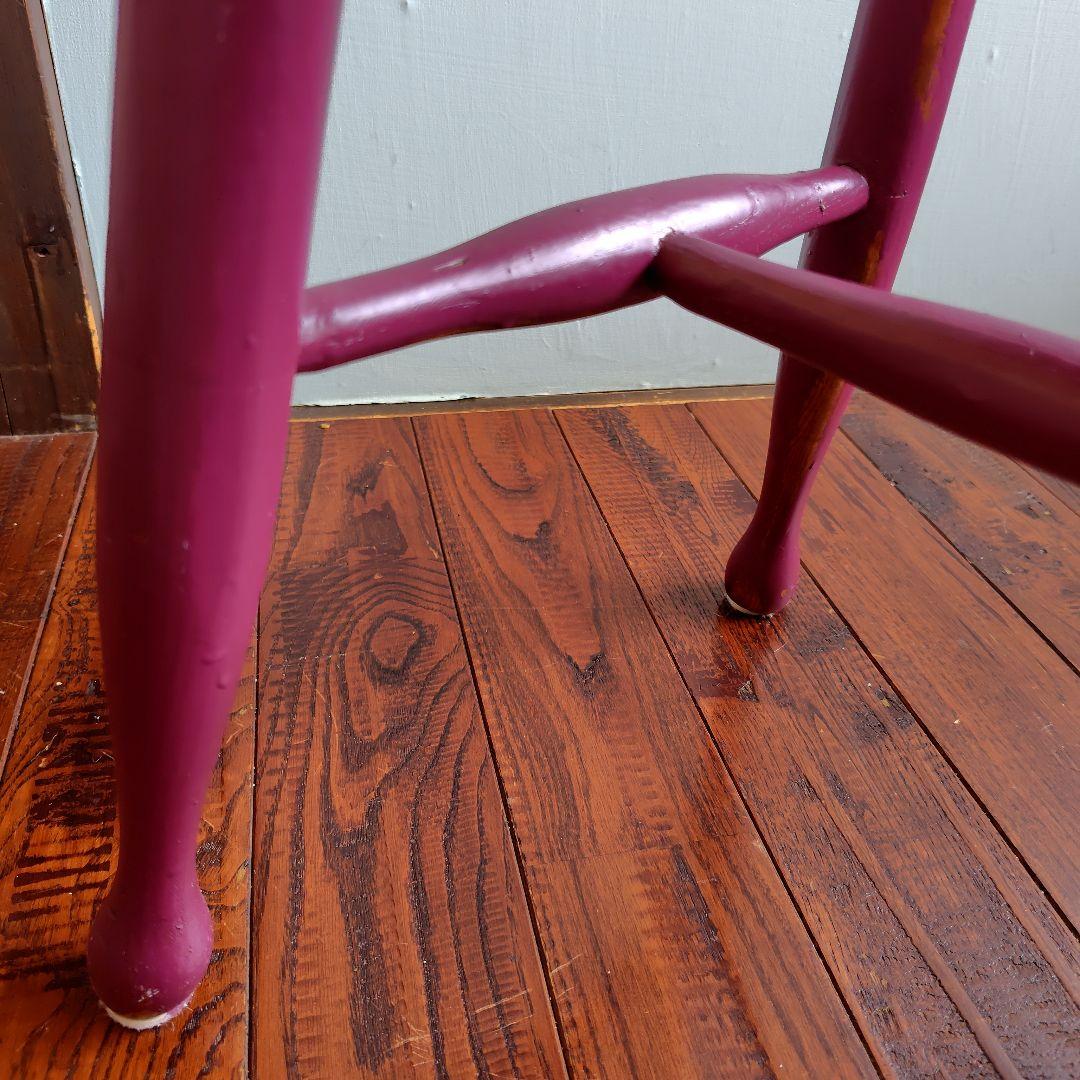 イギリス　ビンテージスツール　ピンクペンキ仕上げ