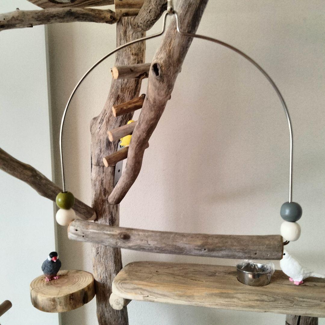 ことり バードアスレチックジム大型 天然木 自然木 流木 止まり木 インコ