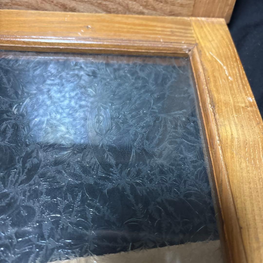 アンティーク 昭和レトロ 木製 建具 窓枠 引き戸　ガラス扉 曇りガラス　DIY