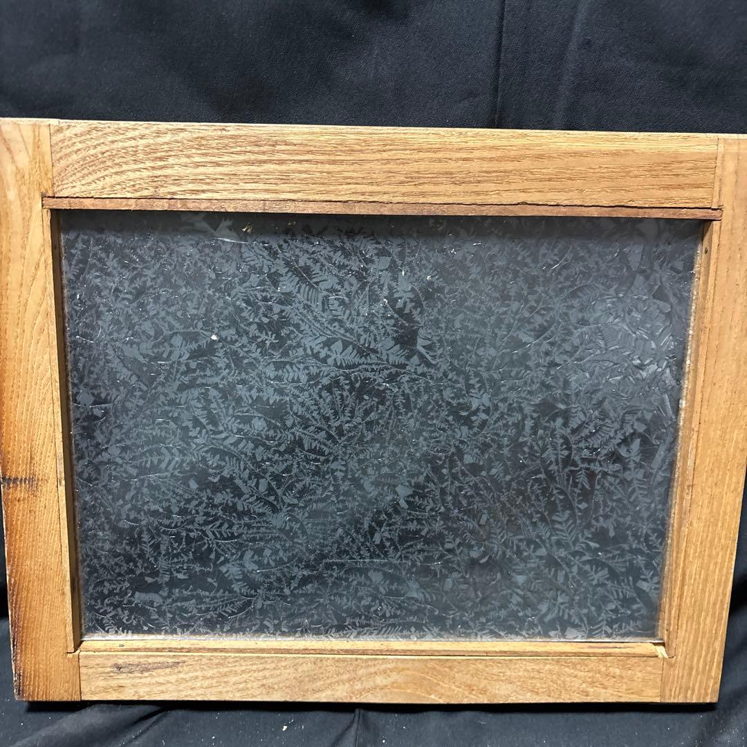 アンティーク 昭和レトロ 木製 建具 窓枠 引き戸　ガラス扉 曇りガラス　DIY