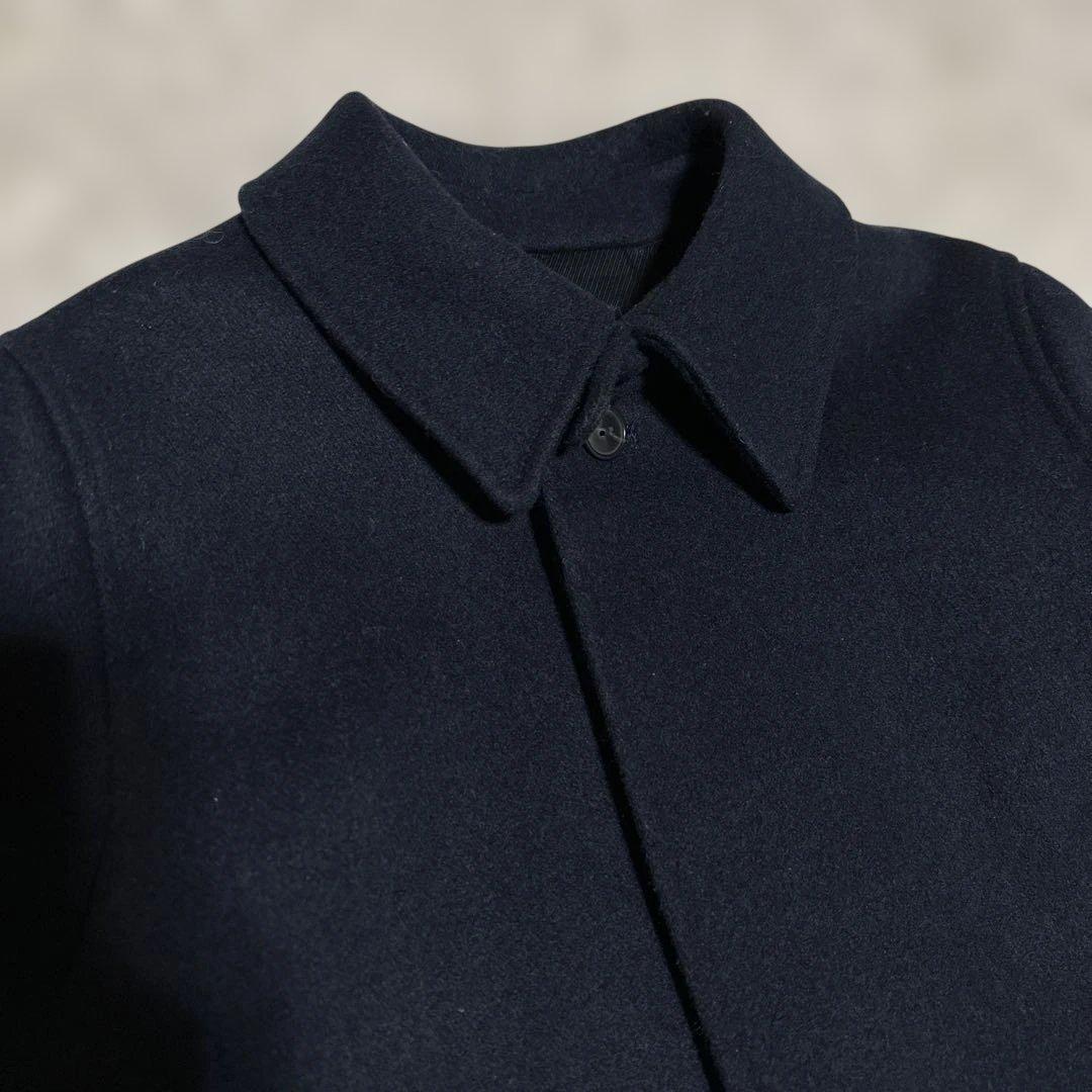 A.P.C. ウール ステンカラーコート ネイビー 36 レディース