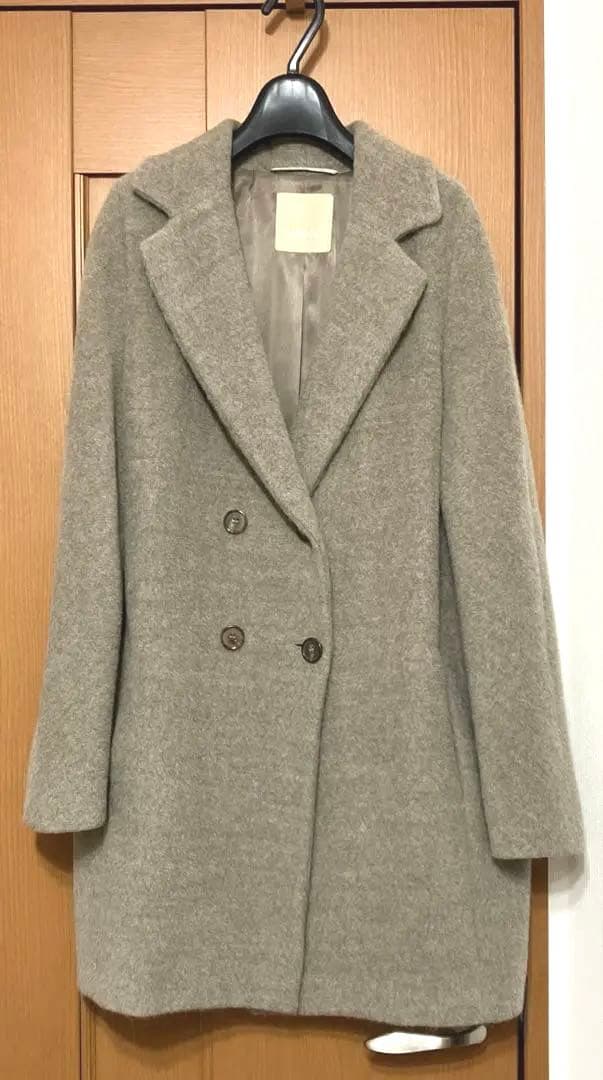 s`MAXMARA エスマックスマーラ　アルパカ混コート 40 グレージュ