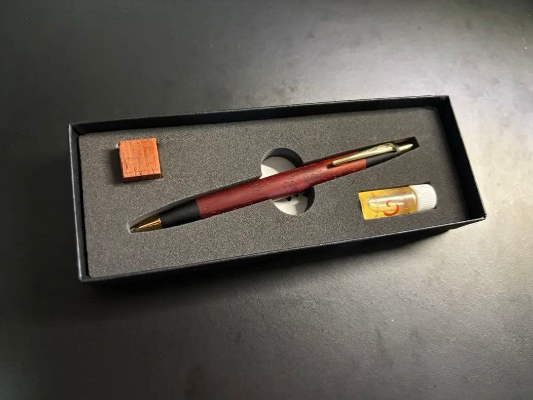 野原工芸シャーペン　紅紫檀　固定式口金付き