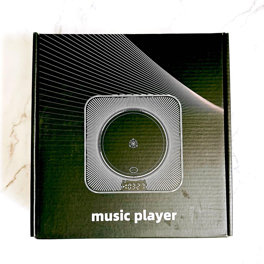 CDプレーヤー 卓上置き式 ラジカセ 多機能 防塵透明カバー付き ホワイト