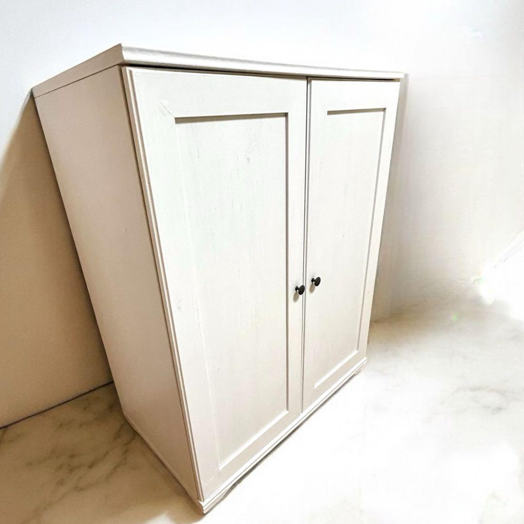 ホワイト木製キャビネット 2扉