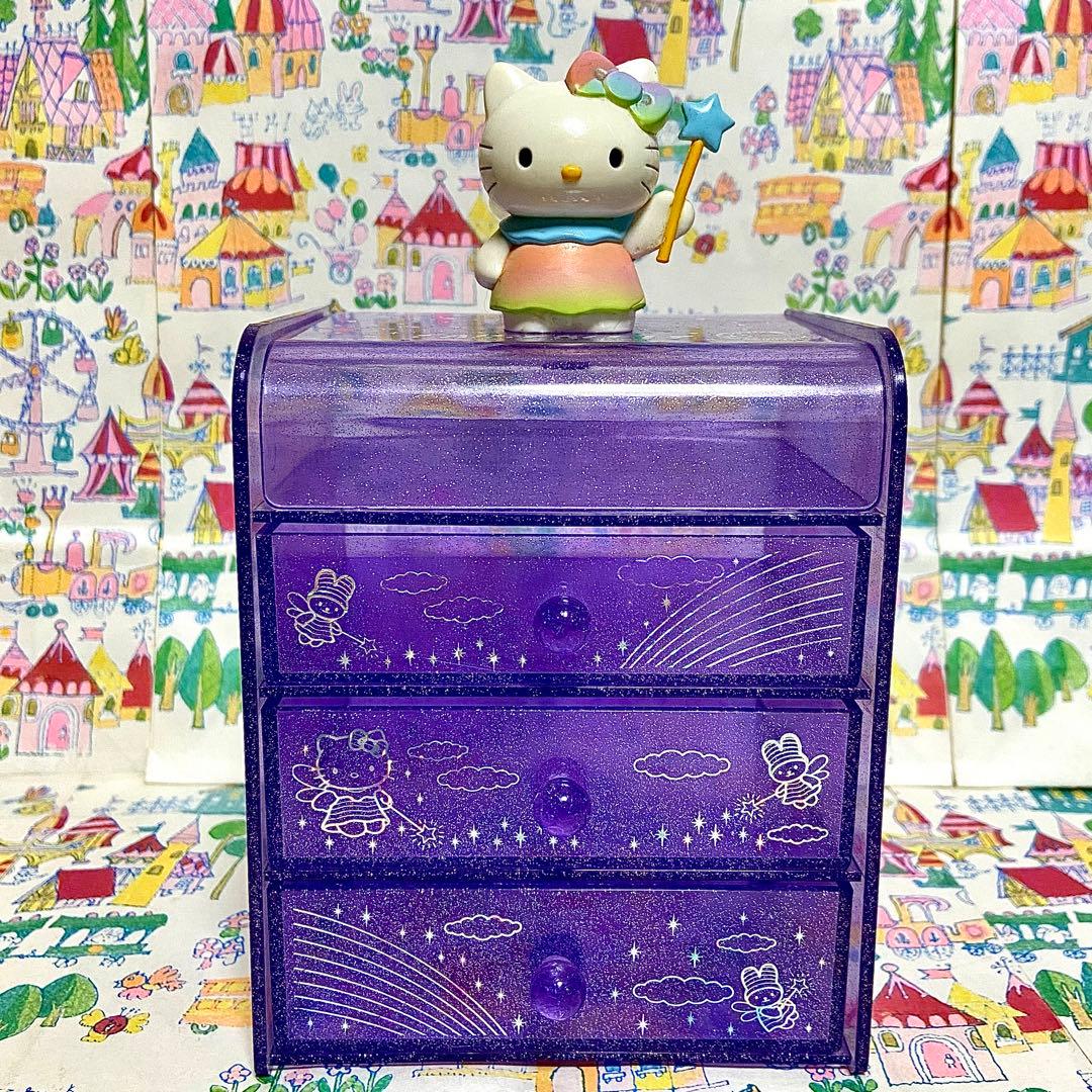 平成レトロ ハローキティ エンジェルキティちゃん ラメ プラチェスト 小物入れ