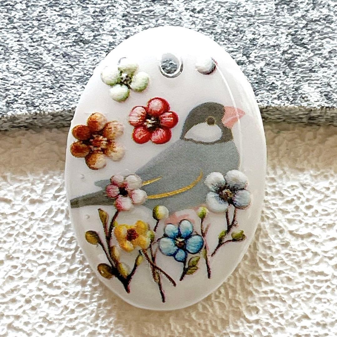文鳥　桜文鳥　シナモン文鳥　白文鳥　チャーム　ストラップ　レジン　目印　マーカー