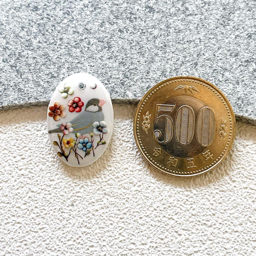 文鳥　桜文鳥　シナモン文鳥　白文鳥　チャーム　ストラップ　レジン　目印　マーカー