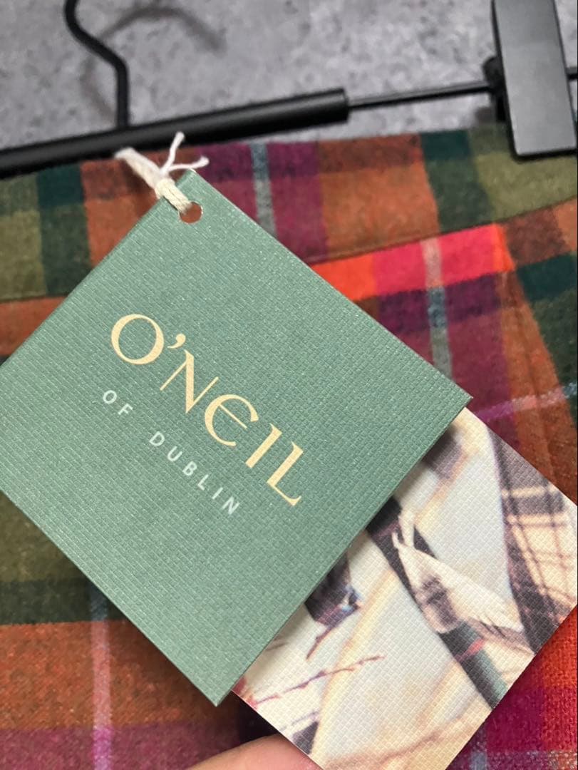 【タグ付き未使用品】オニールオブダブリン　巻きスカート　プリーツ　チェック　膝丈