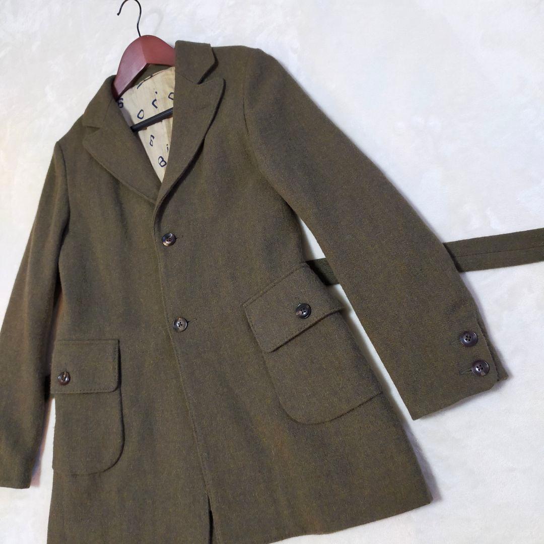 美品　umii908　英国製ツイード生地　2　チェスターコート　ウールジャケット