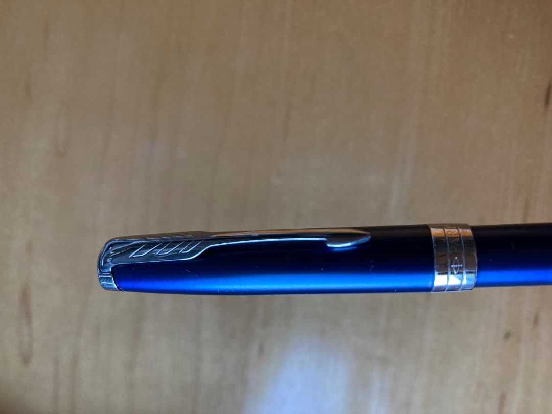 PARKER ボールペン 青 レザーケース付き