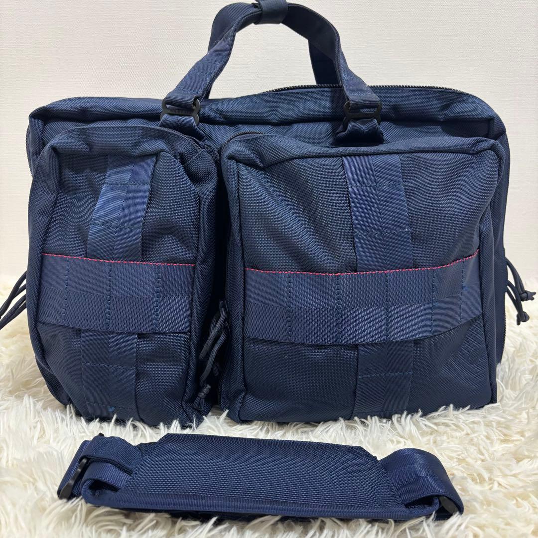 美品BRIEFING BEAMS PLUS / 別注 3WAY BAG NAVY