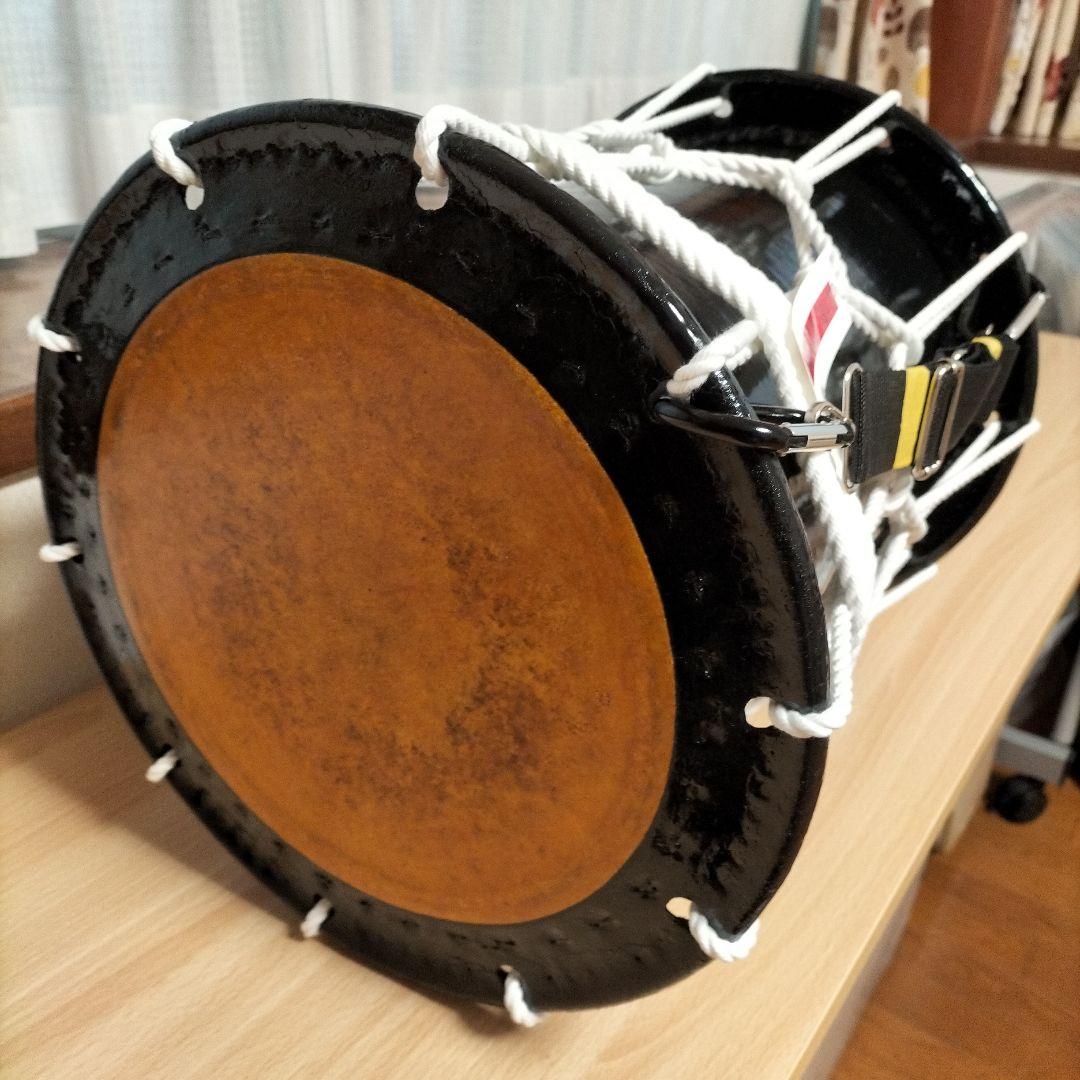 担ぎ太鼓　　和太鼓 　天然皮革　ストラップ付き　中古品⑩