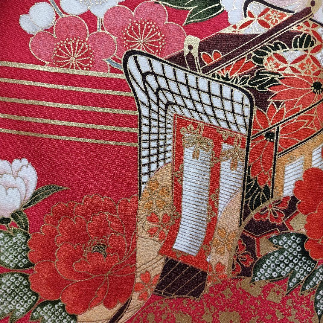 大特価SALE☆振袖フルセット(7点)・成人式・小柄な方向け・古典柄・金彩加工