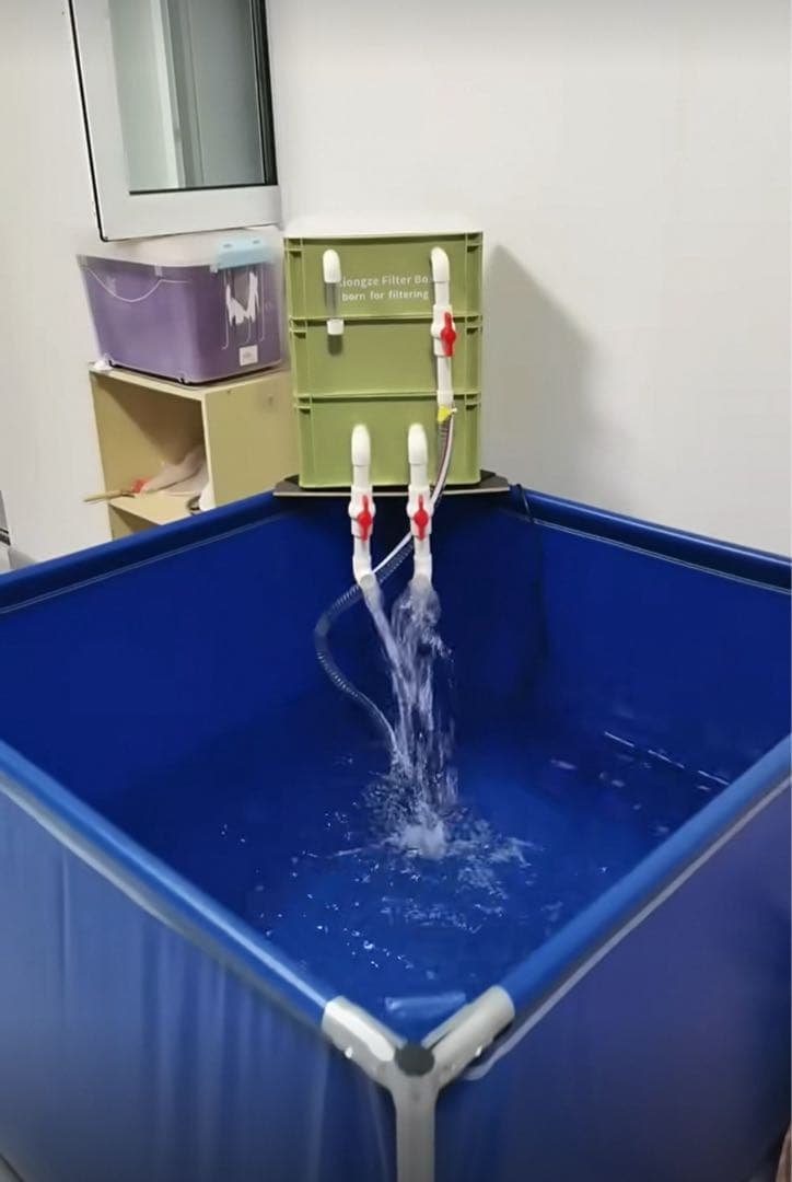 水中ポンプ付き　2種以上ろ材2段付き　水槽池ろ過フィルター　外部上部濾過器装置