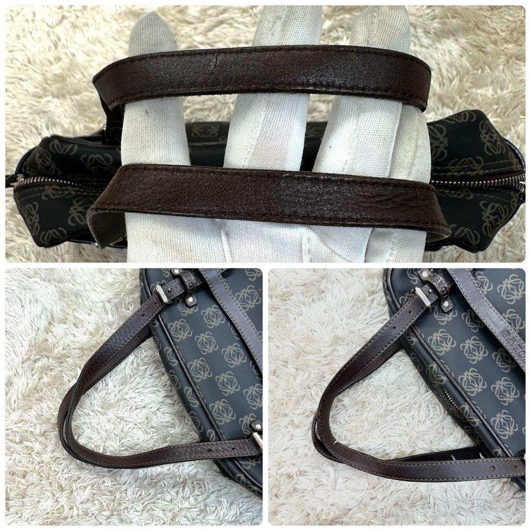 【美品】ロエベ ハンドバッグ ブラウン アナグラム ミニボストンバッグ