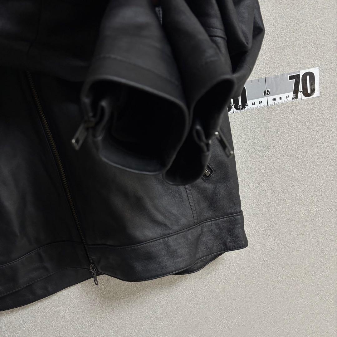 UNITED ARROWS ラムレザー シングルライダースジャケット 黒 L