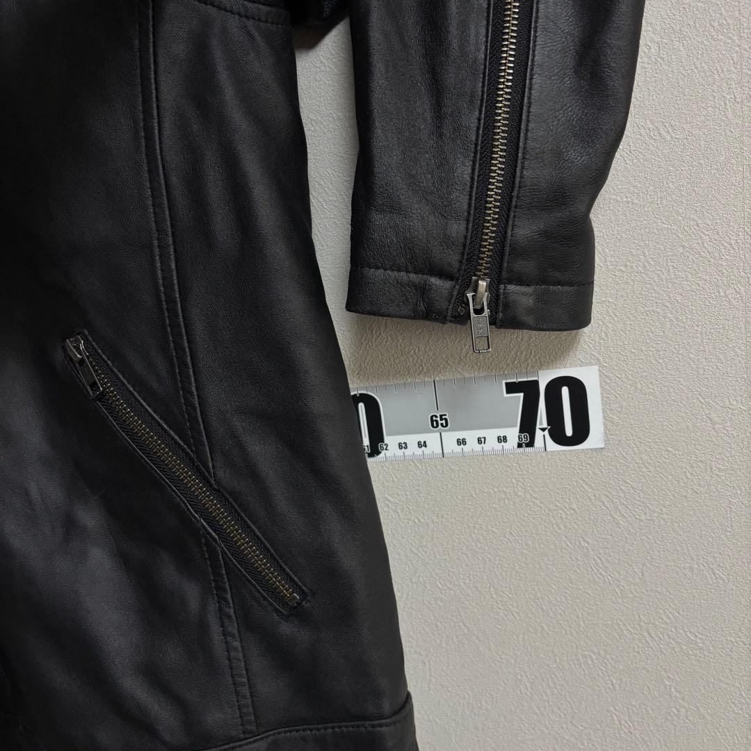 UNITED ARROWS ラムレザー シングルライダースジャケット 黒 L