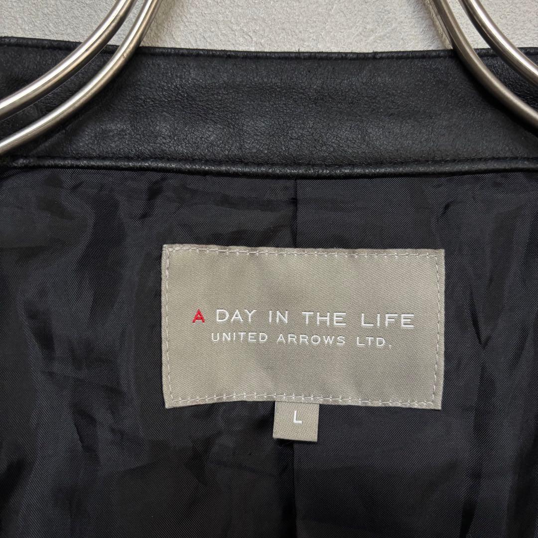 UNITED ARROWS ラムレザー シングルライダースジャケット 黒 L