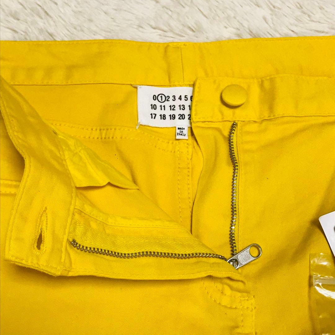 マルタンマルジェラ ストレッチ　カラー パンツ イエロー イタリア製 42