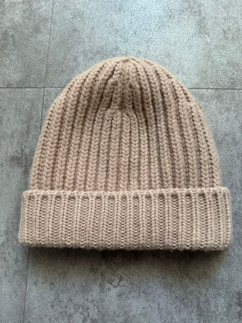 未使用【PRADA】プラダ ニット帽 ウールカシミア ベージュ ユニセックスS