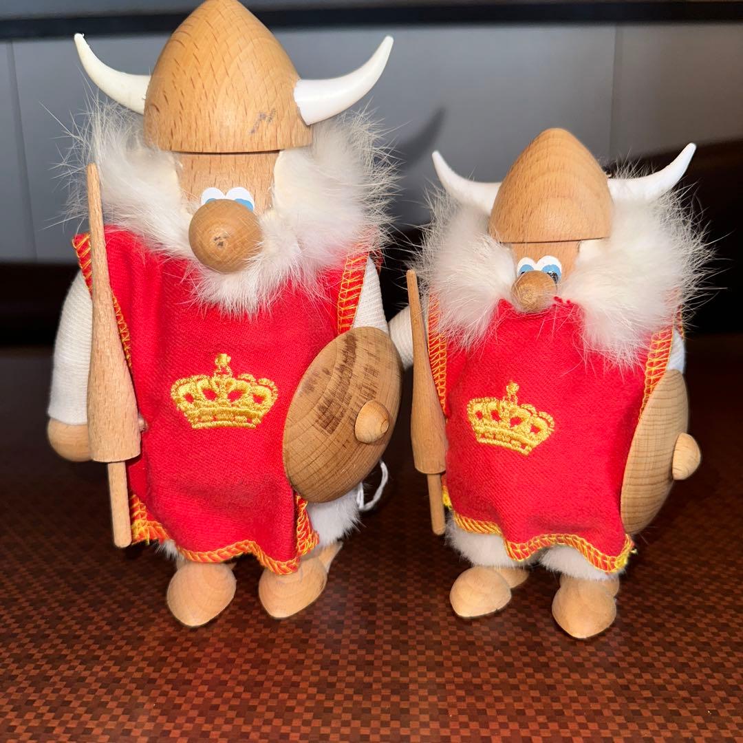 北欧 60's ノギンス チーク材 バイキング ペアセット 美品 紋章