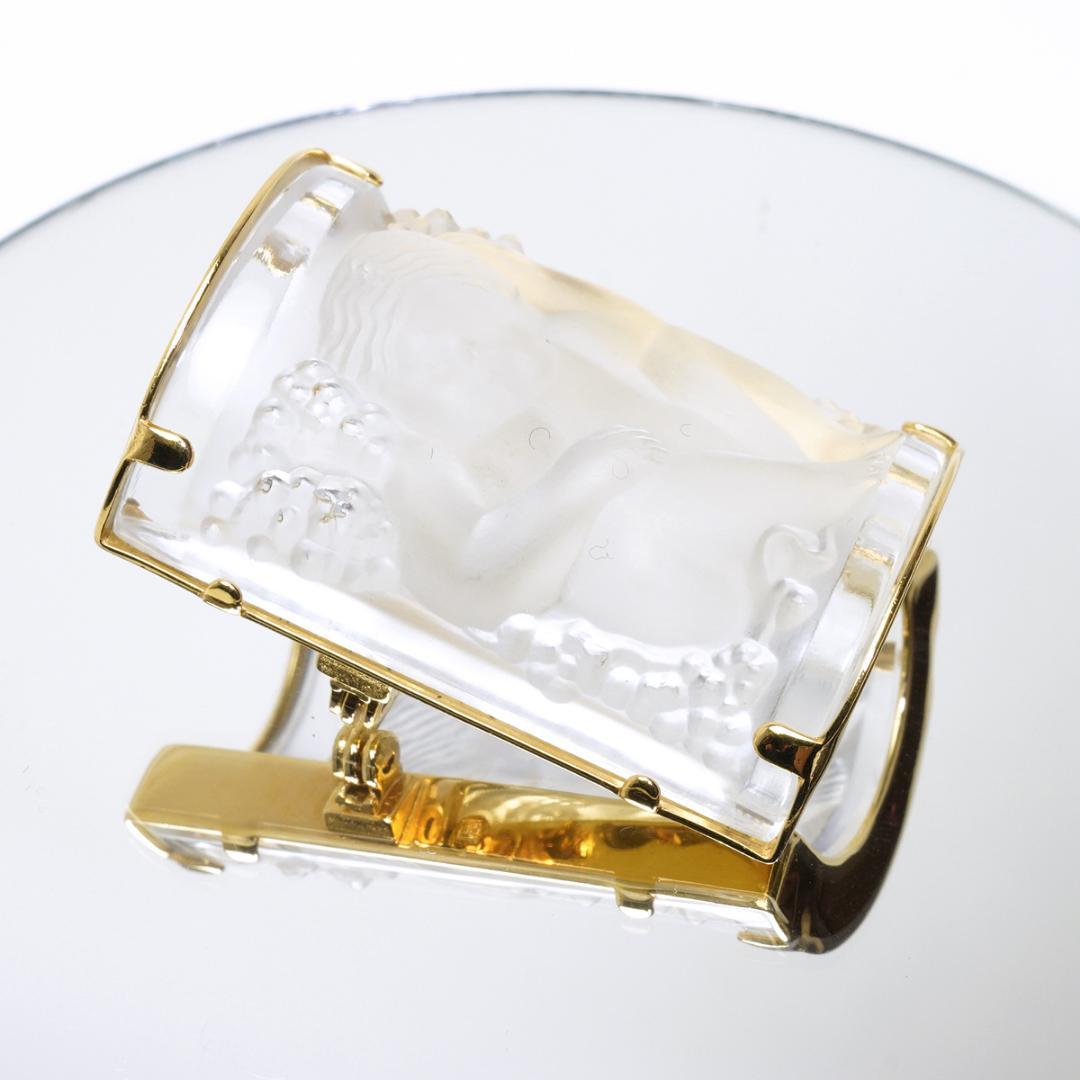 ラリック アンファン エンジェル ブローチ 天使 ゴールド LALIQUE