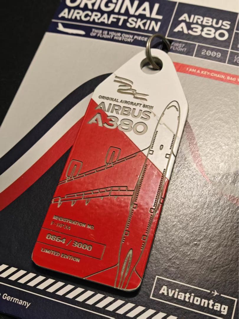 エールフランス A380 Aviationtag ロゴカット 赤と白