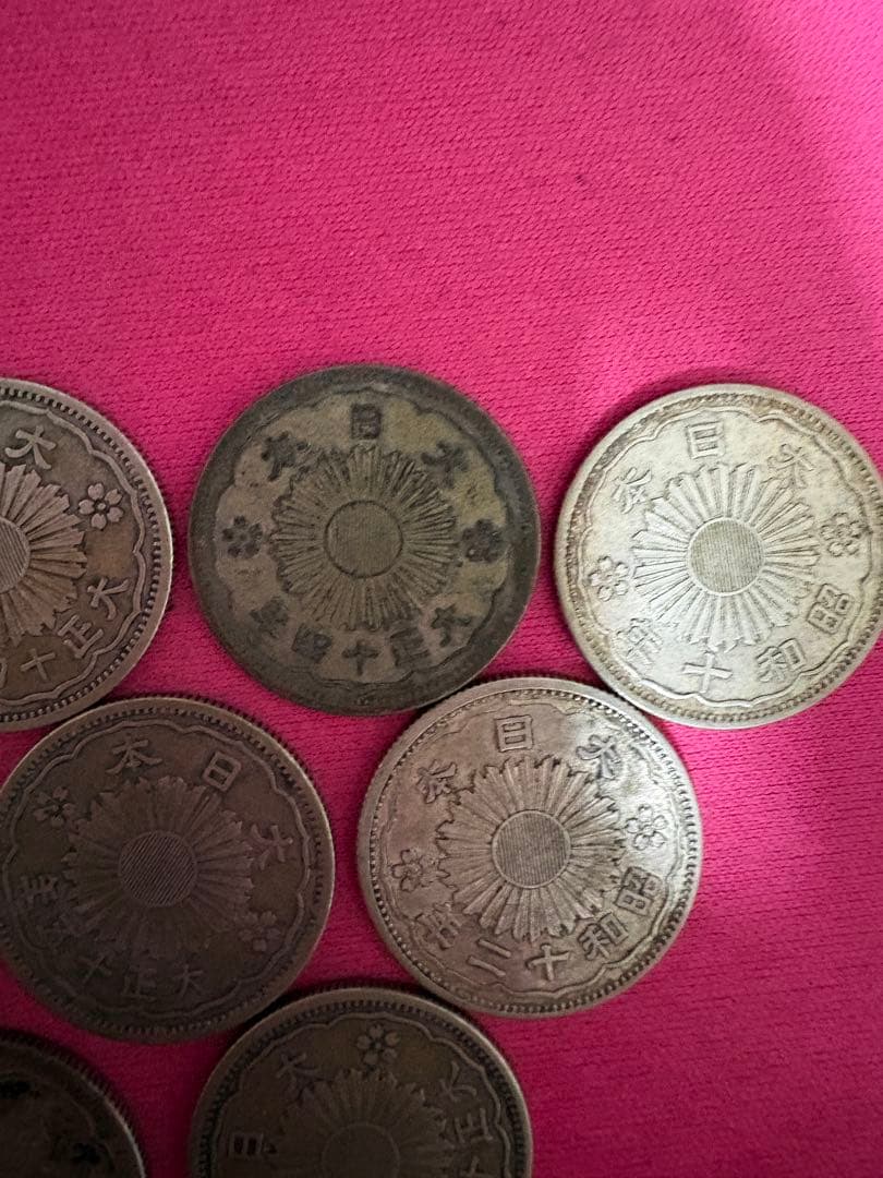【美品】鳳凰小型50銭 銀貨 大正13•14•15昭和10・12年 10枚セット