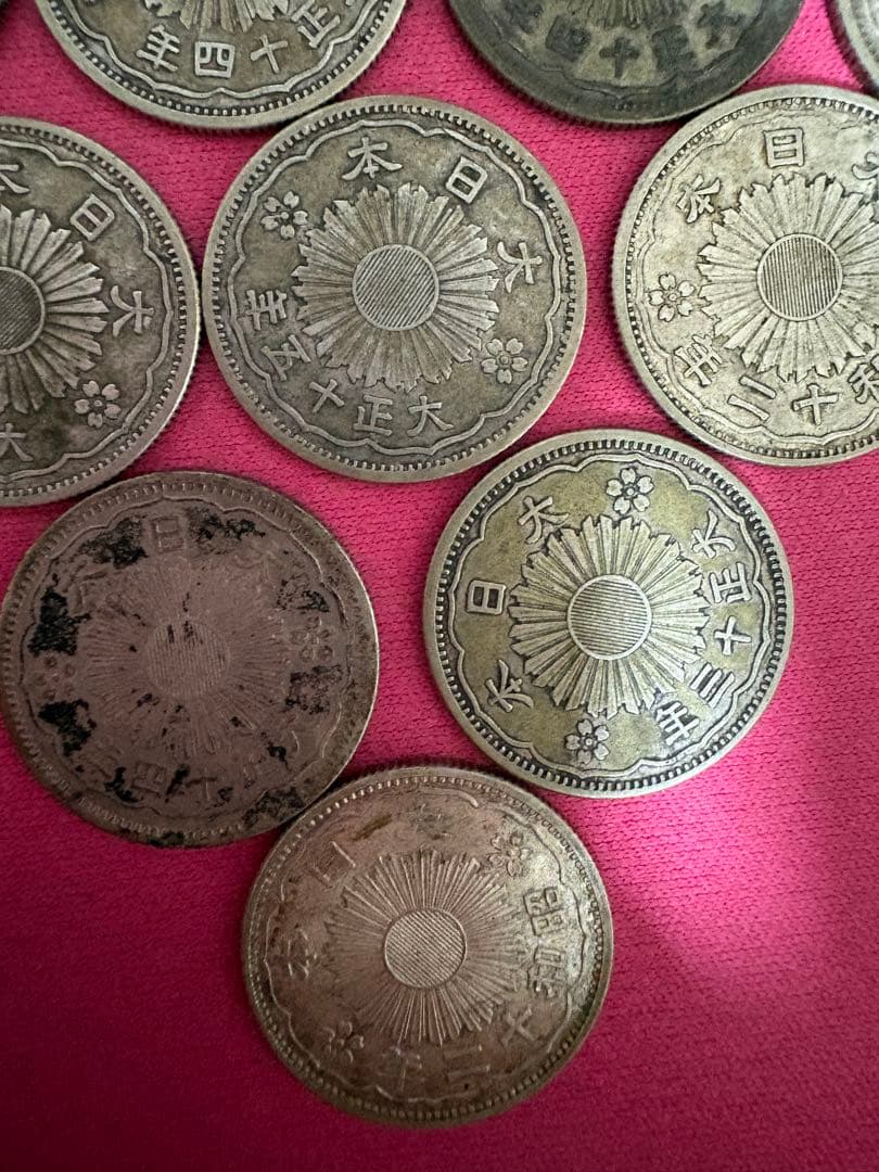 【美品】鳳凰小型50銭 銀貨 大正13•14•15昭和10・12年 10枚セット