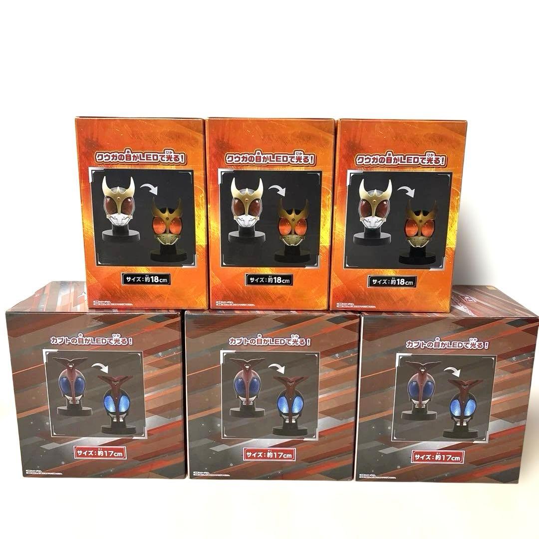 仮面ライダーBIGサイズソフビ マスクディスプレイ-カブト、クウガ-【6セット】